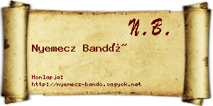 Nyemecz Bandó névjegykártya
